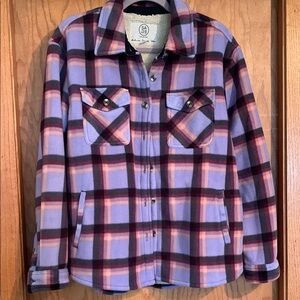 Sage Collective Purple Plaid Button-Up Shacket
